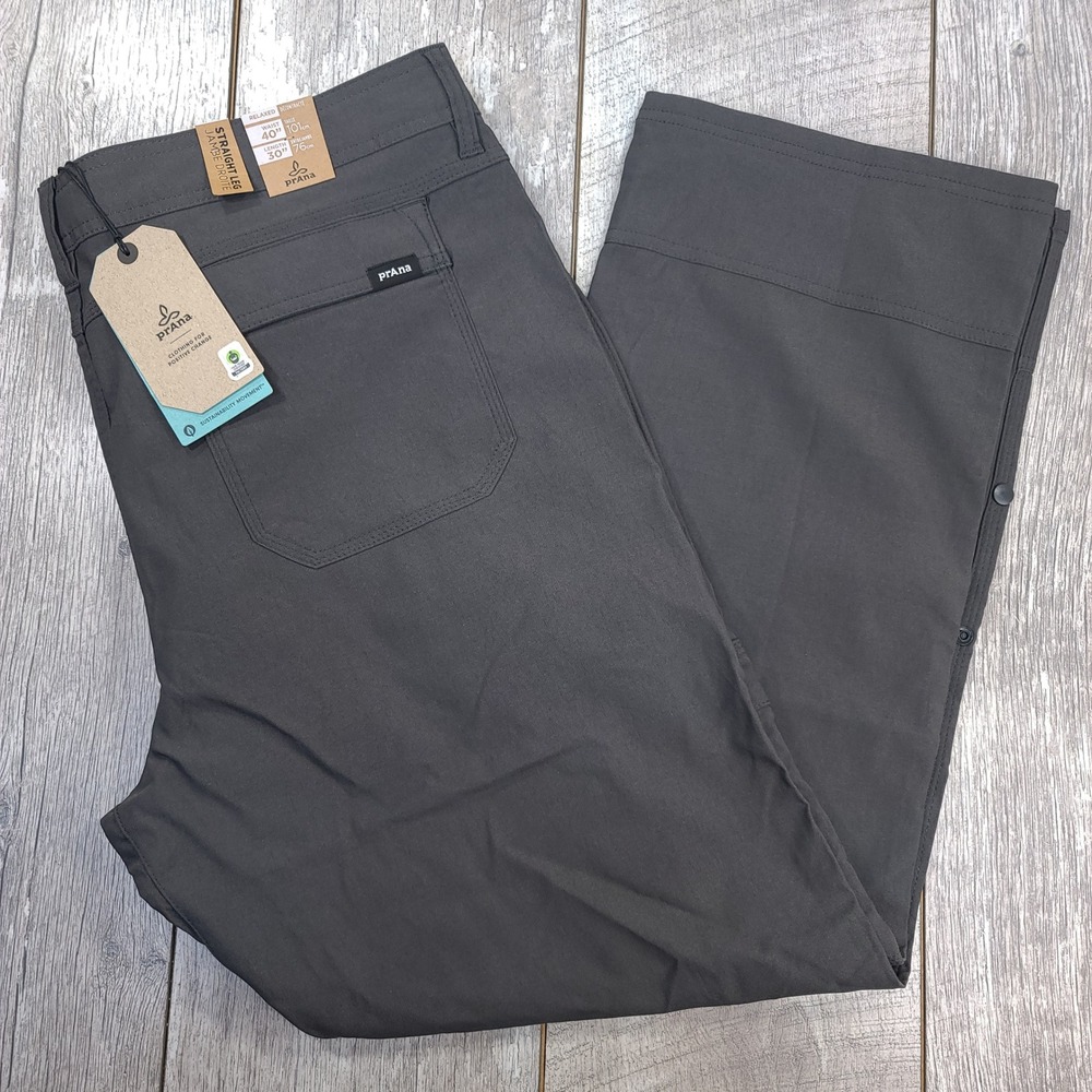Prana Zion Hiking Pants Mens 40x30 Grey Relaxed Fit Straight Leg Cargo Outdoor
